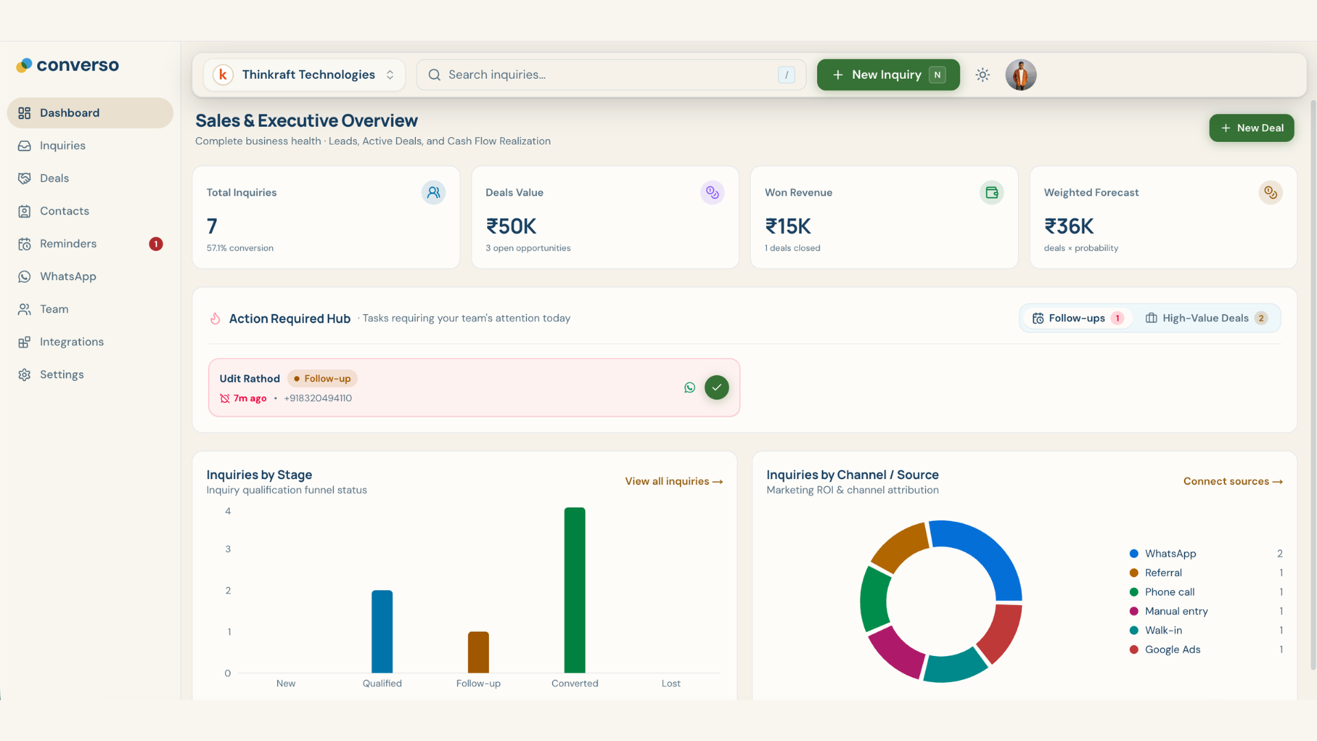 Converso - The Simplest CRM web screenshot 1