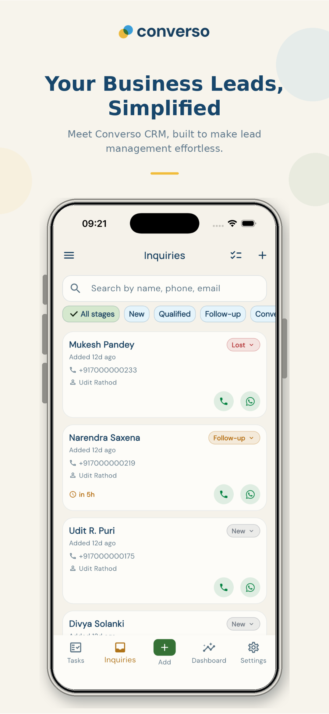 Converso - The Simplest CRM mobile screenshot 1