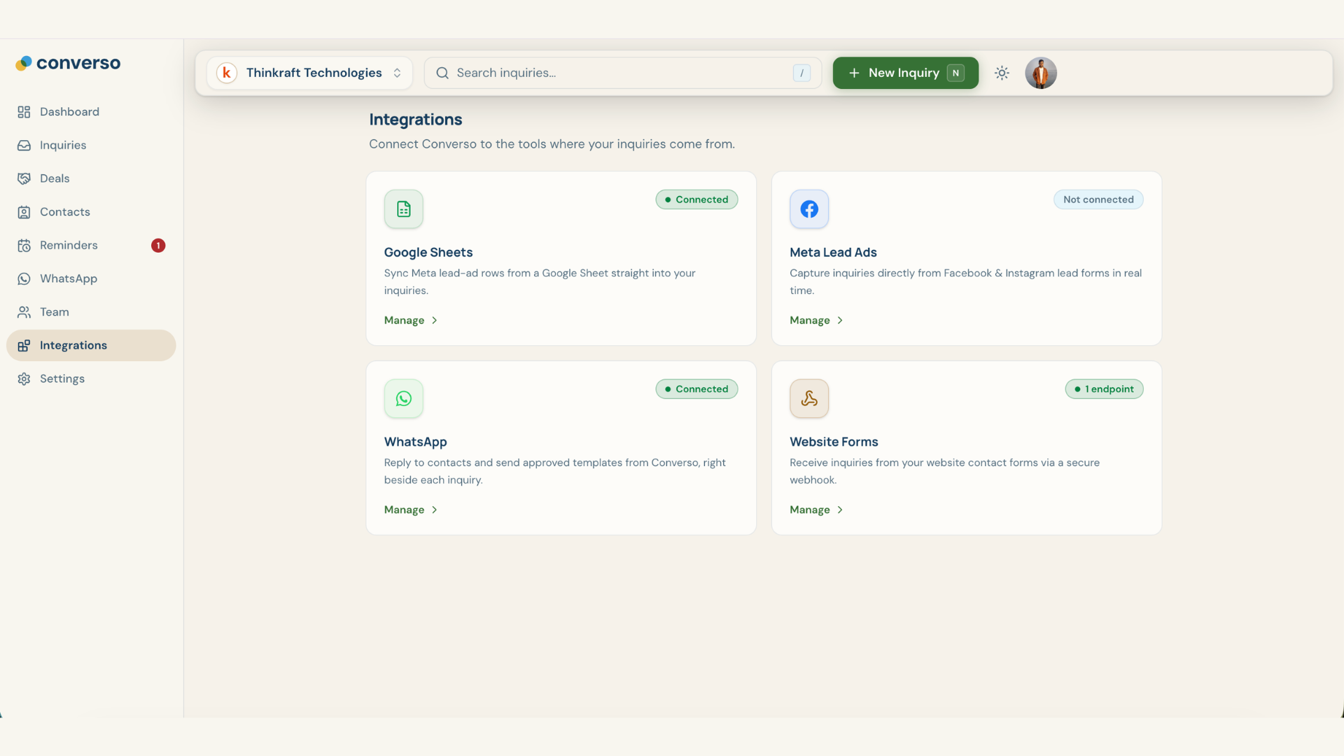 Converso - The Simplest CRM web screenshot 7