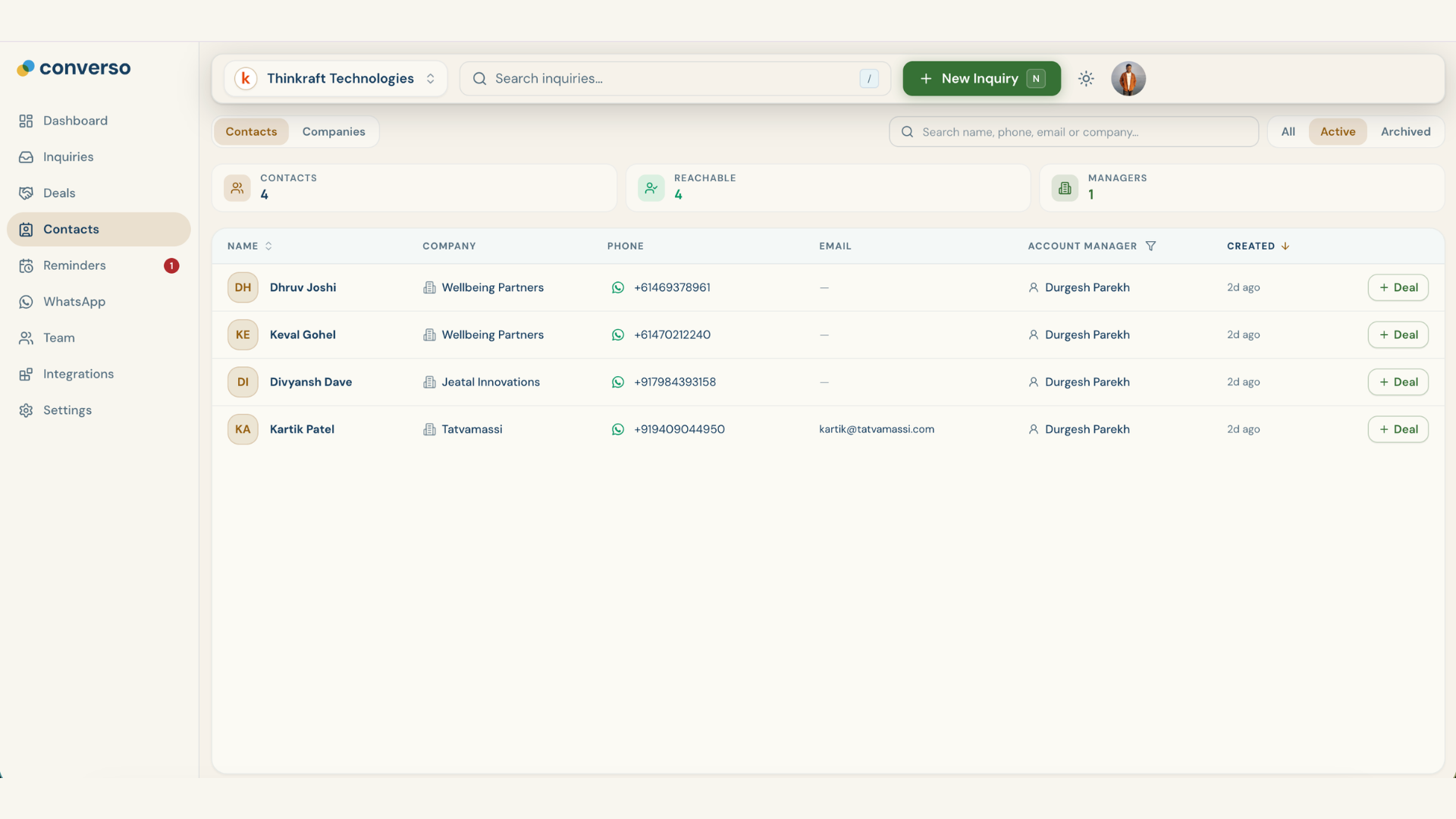 Converso - The Simplest CRM web screenshot 4