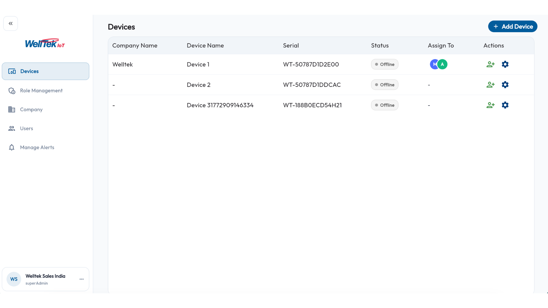 WellTek IoT web screenshot 3