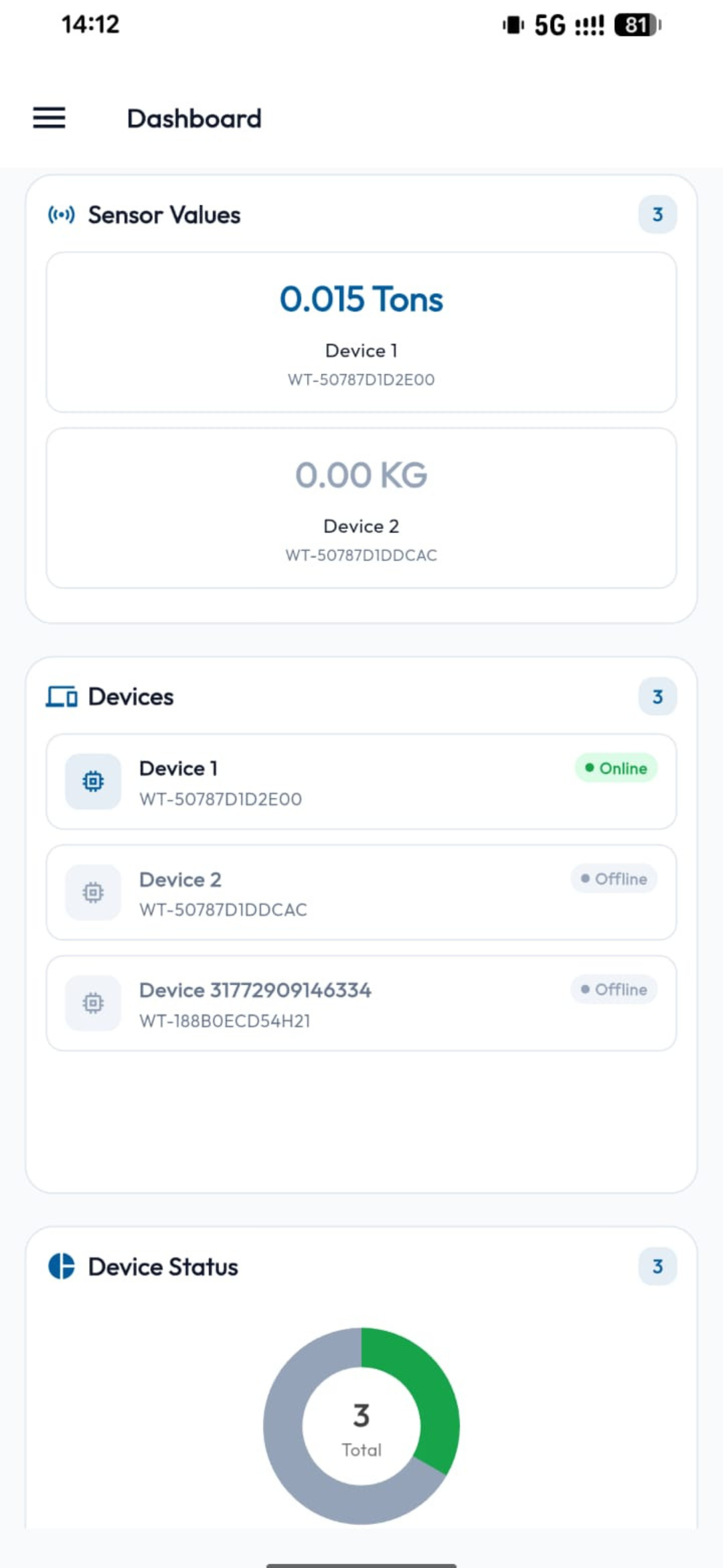 WellTek IoT mobile screenshot 2