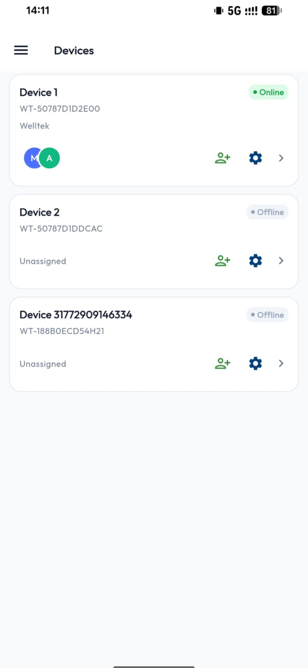 WellTek IoT mobile screenshot 3